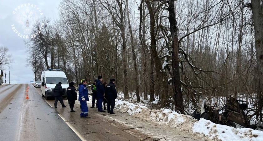 Фото к статье: Подробности смертельного ДТП в Тверской области: водитель погиб, пассажир в больнице