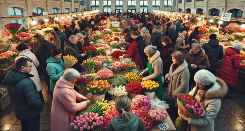 В Твери перед 8 Марта подорожали тюльпаны: спрос на цветы падает