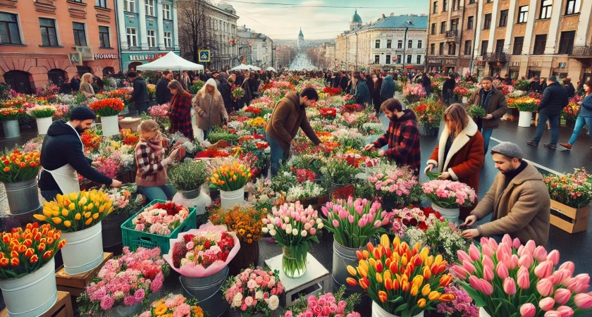 Где в Твери купить цветы к 8 Марта: список уличных павильонов