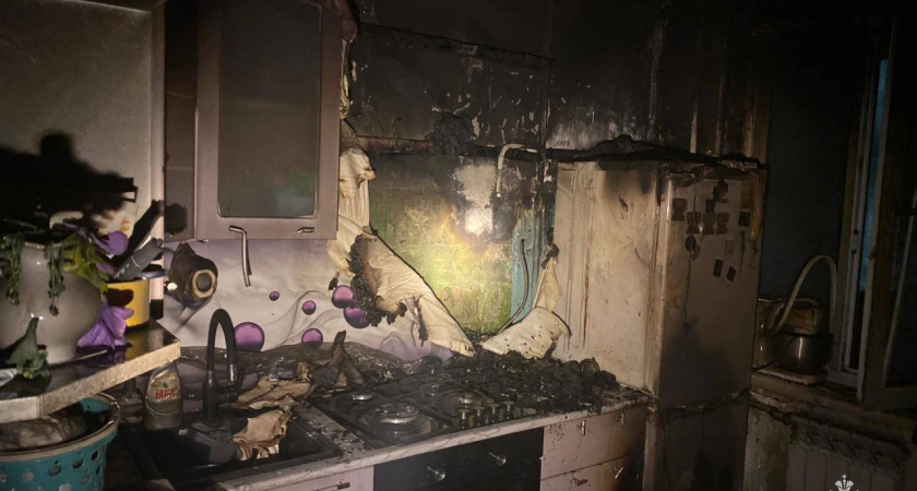 Фото к статье: Огнеборцы во время пожара спасли троих жителей Торжка
