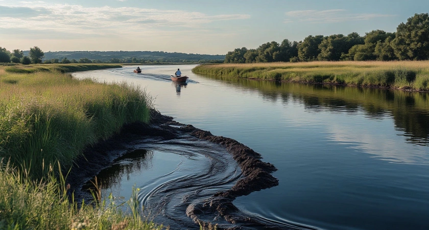 В Твери введен режим повышенной готовности из-за загрязнения реки Тьмаки нефтепродуктами