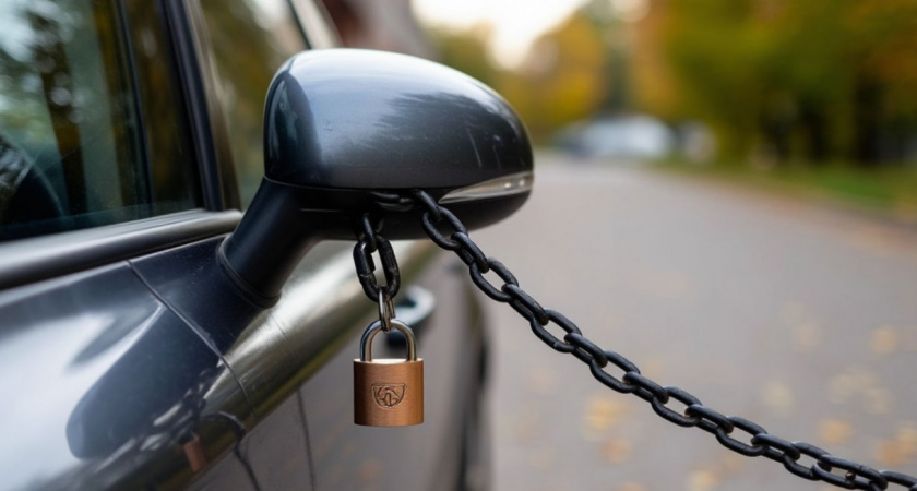 Подошел к своему автомобилю - увидел замок и цепь на ручках авто, а также записку от мошенников. Что делать, ответ автоюриста