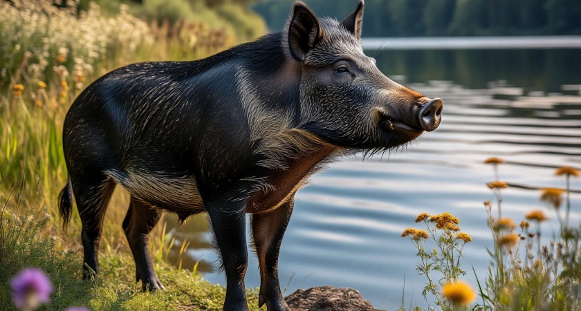 Дикий кабан прервал утреннюю рыбалку в Тверской области