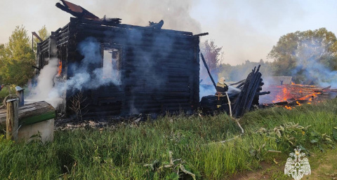 В ночном пожаре в деревне Филиха погиб человек